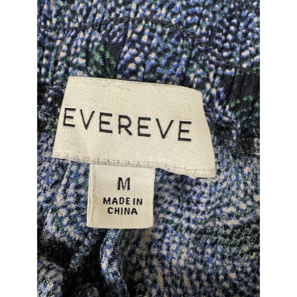 EVEREVE Palazzo Wide Leg High Rise Pants M Blue Green Boho Flowy Coastal Resort - Picture 5 of 11
